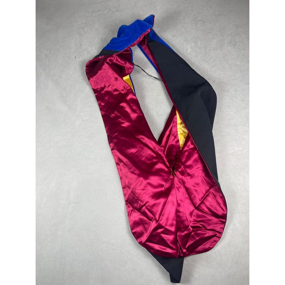 Oak Hall Graduation Hood Royal Blue Velvet Maroon‎ Gold Satin Lining Black Shell